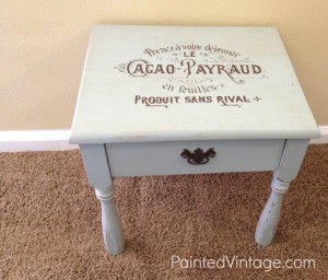 Painted Vintage Side Table French Label