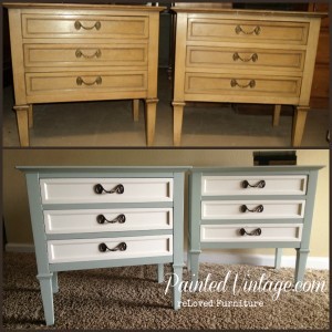Painted Vintage Nightstand makeover
