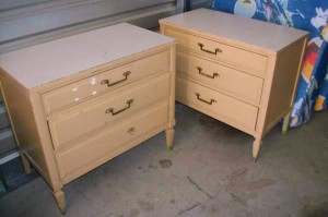 two toned nightstands before