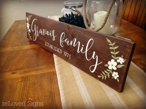 family last name sign by reloved signs